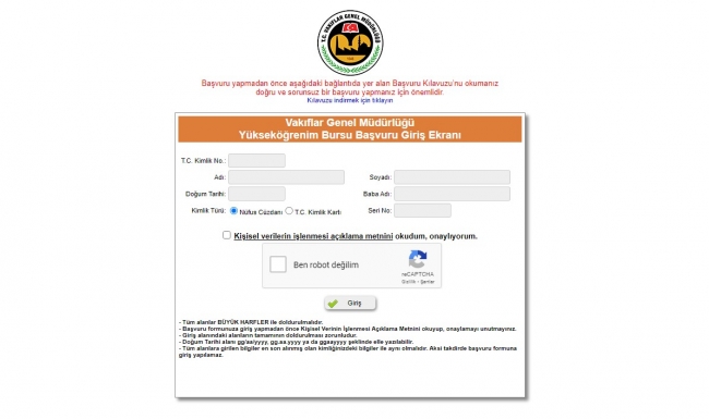 VGM yükseköğretim burs başvurusu nasıl yapılır? Vakıflar Genel Müdürlüğü burs başvurusu 2020…